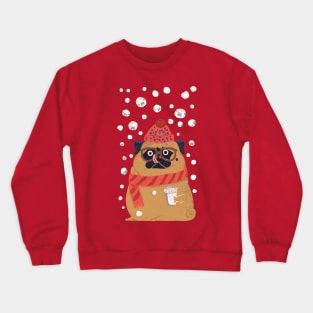 Pug in Snow Crewneck Sweatshirt